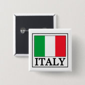 Badge Carré 5 Cm Italy Button (Devant & derrière)