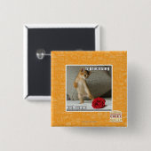 Badge Carré 5 Cm Iz pratiquant le tango d'heure-milliampère (Devant & derrière)