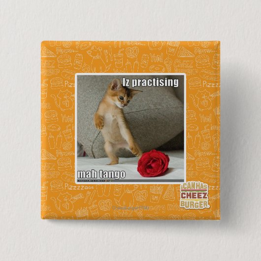 Badge Carré 5 Cm Iz pratiquant le tango d'heure-milliampère (Devant)