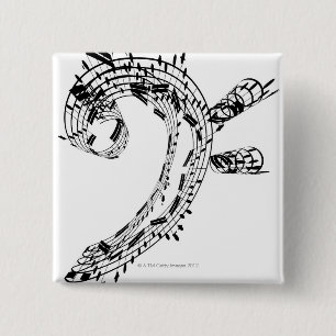 Badge Carré 5 Cm J.S.Bach's Cello Suite