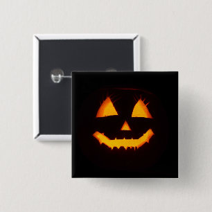 Badge Carré 5 Cm Jack-o'-lantern éclairé