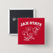 Badge Carré 5 Cm Jacksonville State University JAX State Gamecocks (Devant & derrière)