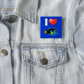Badge Carré 5 Cm J'adore Blue Tang (En situation)