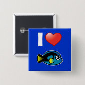 Badge Carré 5 Cm J'adore Blue Tang (Devant & derrière)