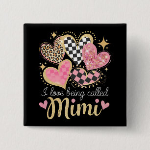 Badge Carré 5 Cm J'adore être appelé Mimi Grand-mère Fête des mères