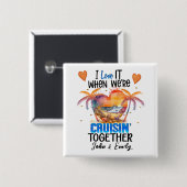 Badge Carré 5 Cm J'adore quand on croise ensemble (Devant & derrière)