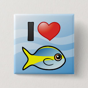 Badge Carré 5 Cm J'adore Yellowtail Snapper