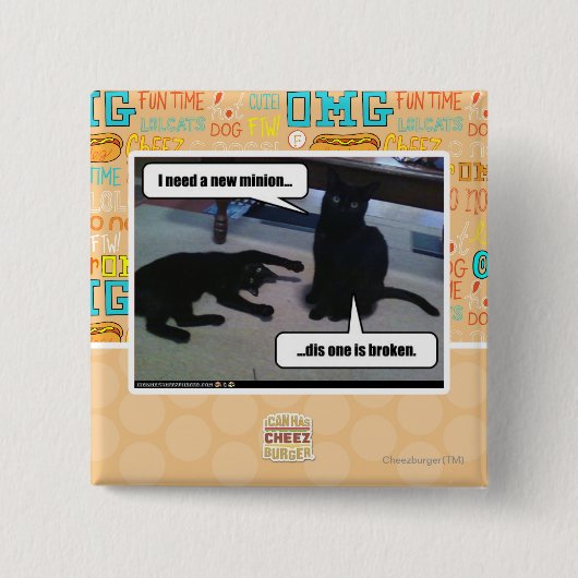 Badge Carré 5 Cm J'ai besoin d'un nouveau minion (Devant)