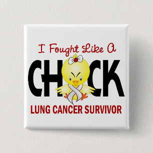 Badge Carré 5 Cm J'ai combattu comme un survivant de cancer de