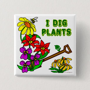 Badge Carré 5 Cm J'Ai Creg Plante Gardener Dit