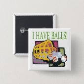 Badge Carré 5 Cm J'ai des boules (Devant & derrière)