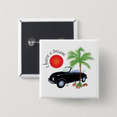 Badge Carré 5 Cm J'ai des Boutons de rêve (Devant & derrière)