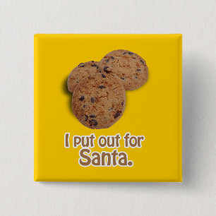 Badge Carré 5 Cm J'ai éteint pour Père Noël