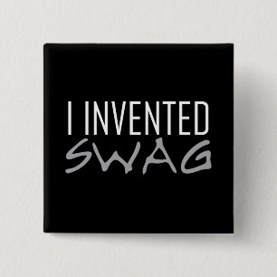 Badge Carré 5 Cm J'ai inventé le gris de butin