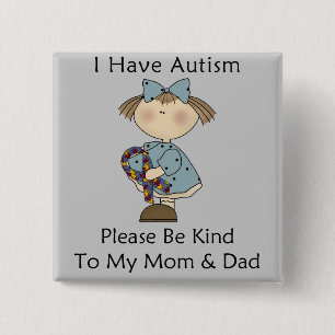 Badge Carré 5 Cm J'ai l'autisme