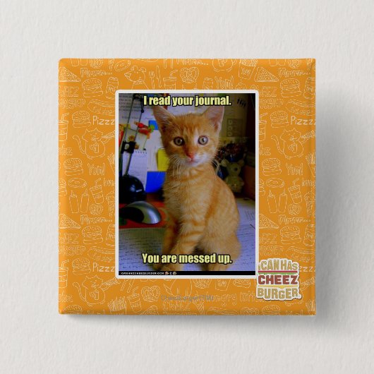 Badge Carré 5 Cm J'ai lu votre journal (Devant)