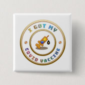 Badge Carré 5 Cm J'Ai Mon Vaccin Convid (Devant)
