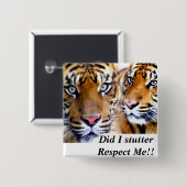 Badge Carré 5 Cm J'Ai Stutter_ Bouton (Devant & derrière)