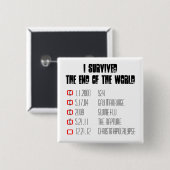 Badge Carré 5 Cm J'ai survécu au bouton d'enchantement (Devant & derrière)