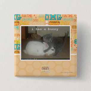 Badge Carré 5 Cm J'ai un lapin