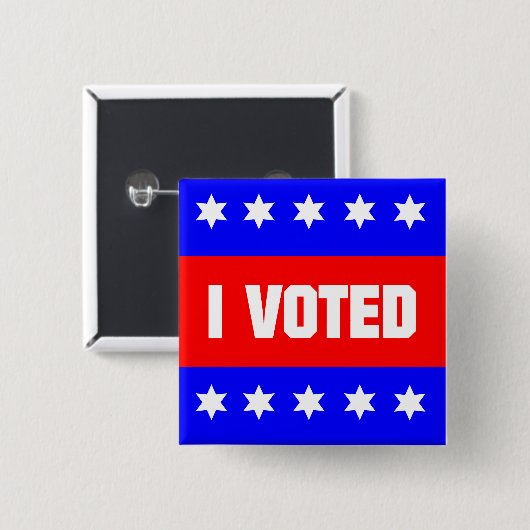 Badge Carré 5 Cm J'ai voté (Devant & derrière)