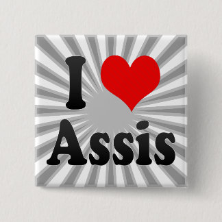 Badge Carré 5 Cm J'aime Assis, Brésil