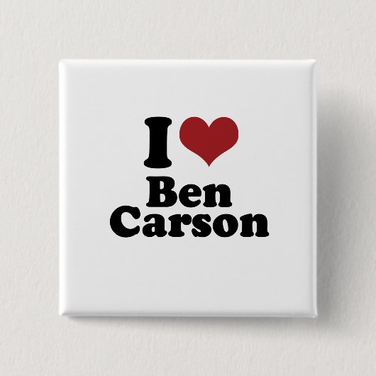 Badge Carré 5 Cm J'aime Ben Carson pour le président (Devant)