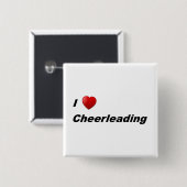 Badge Carré 5 Cm J'Aime Cheerleader (Devant & derrière)