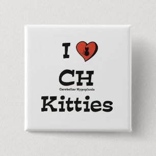 Badge Carré 5 Cm J'aime des minous de ch