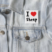 Badge Carré 5 Cm J'aime des moutons (En situation)