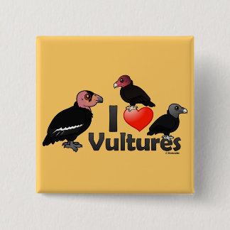 Badge Carré 5 Cm J'aime des vautours (Amérique du Nord)