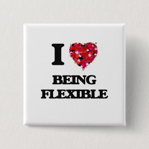 Badge Carré 5 Cm J'aime être flexible