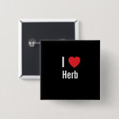Badge Carré 5 Cm J'aime Herb (Devant & derrière)