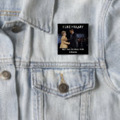 Badge Carré 5 Cm , J'AIME HILLARY, MAIS je VOTE POUR OBAMA (En situation)