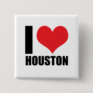Badge Carré 5 Cm J'aime Houston