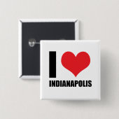 Badge Carré 5 Cm J'aime Indianapolis (Devant & derrière)