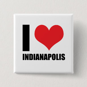Badge Carré 5 Cm J'aime Indianapolis
