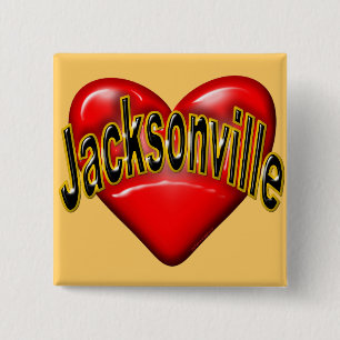 Badge Carré 5 Cm J'aime Jacksonville