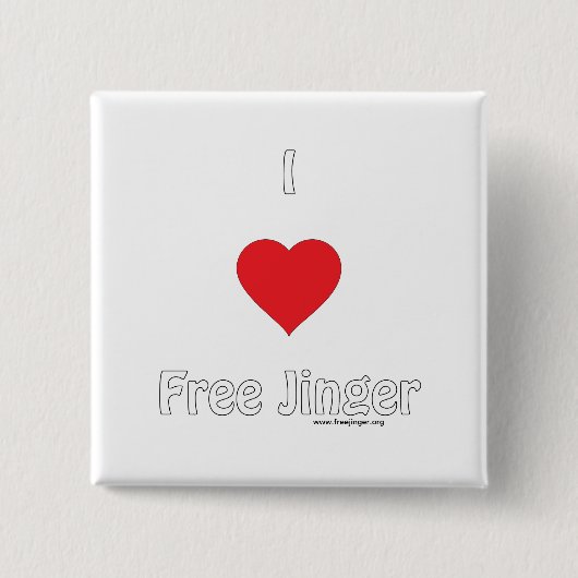 Badge Carré 5 Cm J'aime Jinger libre (Devant)