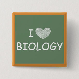 Badge Carré 5 Cm J'aime la biologie
