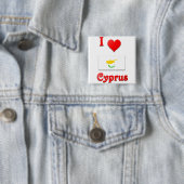 Badge Carré 5 Cm J'aime la Chypre (En situation)