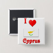 Badge Carré 5 Cm J'aime la Chypre (Devant & derrière)