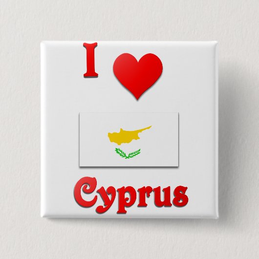 Badge Carré 5 Cm J'aime la Chypre (Devant)