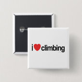 Badge Carré 5 Cm J'aime la Escalade (Devant & derrière)