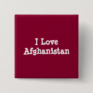 Badge Carré 5 Cm J'aime l'Afghanistan