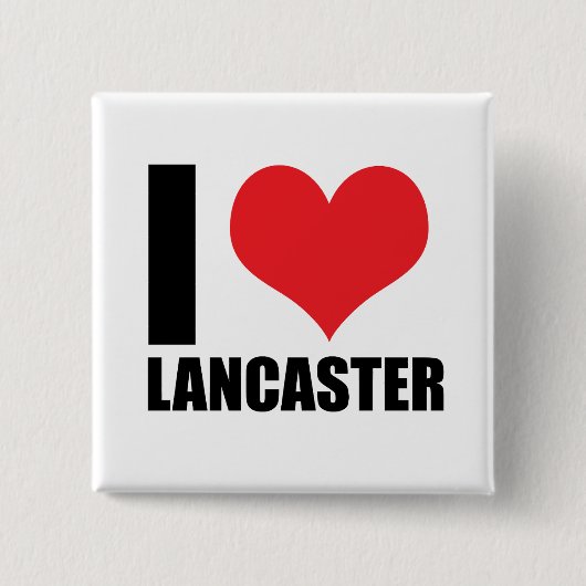 Badge Carré 5 Cm J'aime Lancaster (Devant)