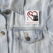 Badge Carré 5 Cm J'aime le boeuf noir d'Angus (En situation)