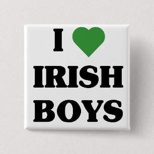 Badge Carré 5 Cm J'aime le bouton irlandais de garçons
