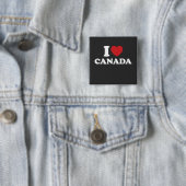 Badge Carré 5 Cm J'aime le Canada (En situation)
