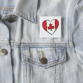 Badge Carré 5 Cm J'aime le Canada (En situation)